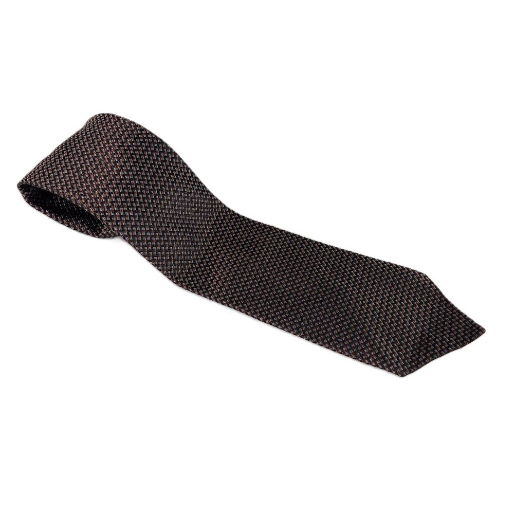 Polifroni Milano Men's Wide Width Tie Black Blue Brown Woven 100% Silk